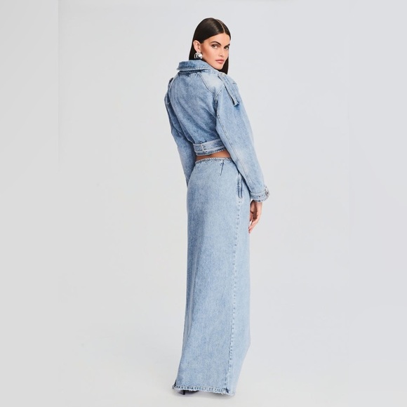 New! Retrofete Zahlia Lace up Denim Skirt 🩵 size 24 NWT! - Picture 7 of 14